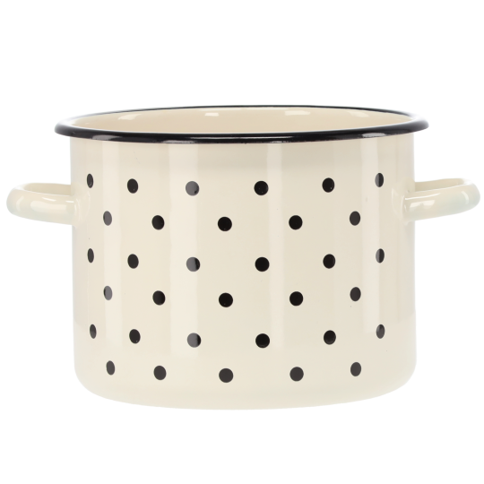 Zománcozott fazék 4,5 l – 20 cm, fehér pöttyökkel