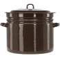 Zománcozott lábas fedővel 40 l – 40 cm, barna