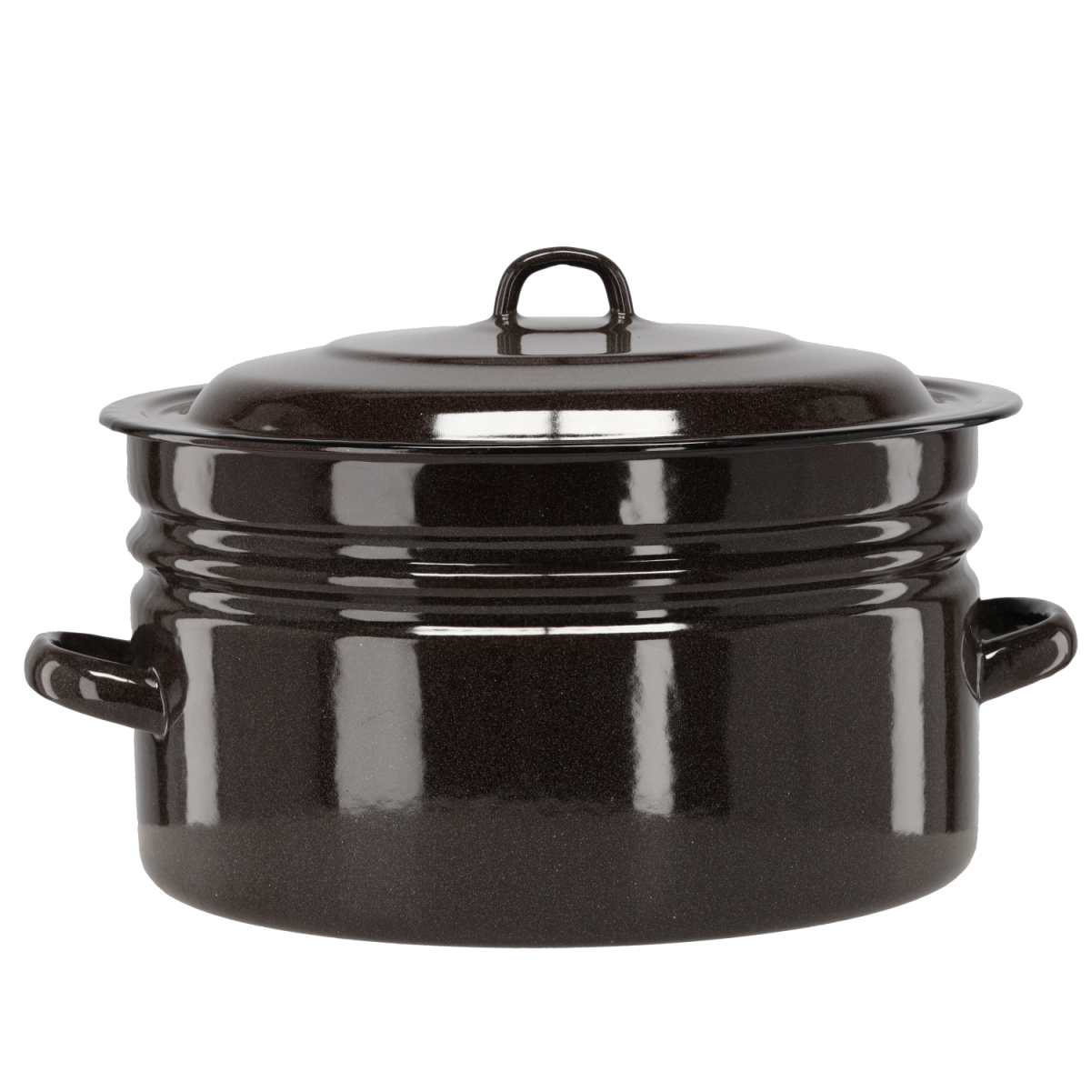 Zománcozott fazék fedővel 25 l – 40 cm, barna