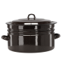 Zománcozott fazék fedővel 25 l – 40 cm, barna