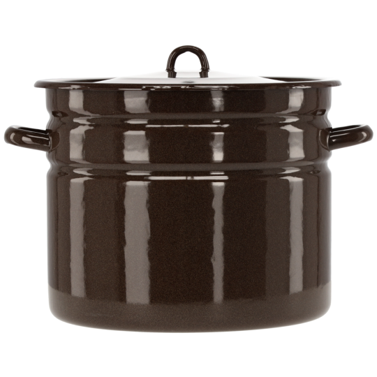 Zománcozott fazék fedővel 20 l – 32 cm, barna