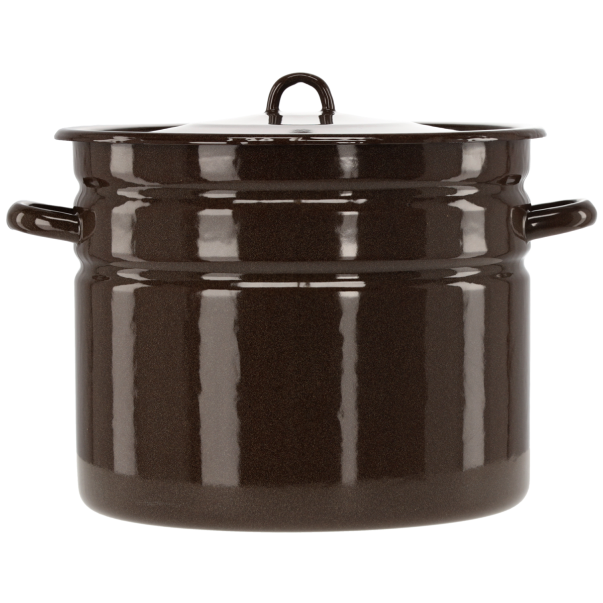 Zománcozott fazék fedővel 20 l – 32 cm, barna