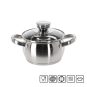 Rozsdamentes fazék Belly fedővel 1 l – 14 cm