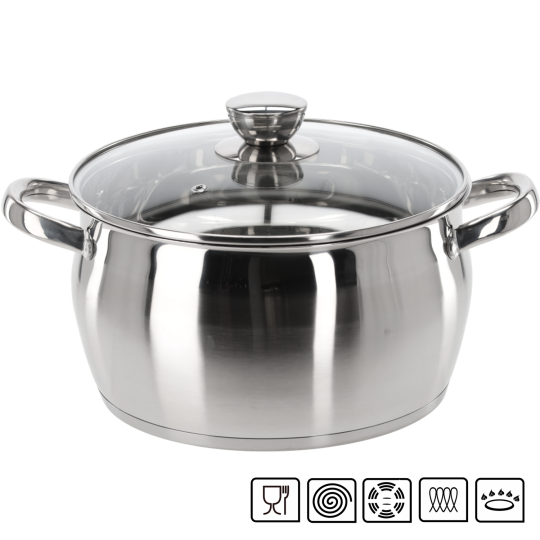 Belly rozsdamentes fazék fedővel 5 l – 24 cm