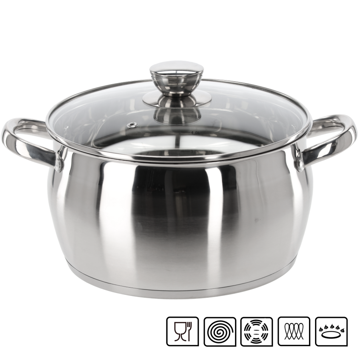 Belly rozsdamentes fazék fedővel 5 l – 24 cm