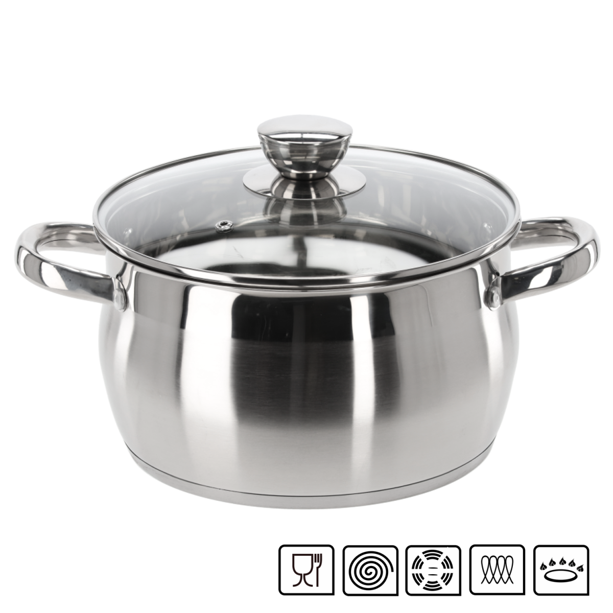 Rozsdamentes fazék Belly fedővel 4 l – 22 cm