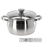 Rozsdamentes fazék Belly fedővel 4 l – 22 cm