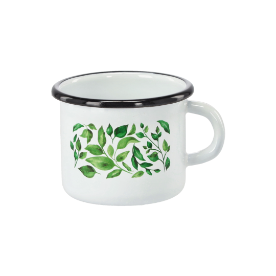 Zománcozott Fikus bögre 0,5 l – 8 cm, fehér