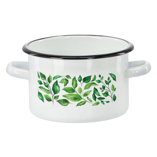 Zománcozott fazék Fikus 2 l – 16 cm, fehér