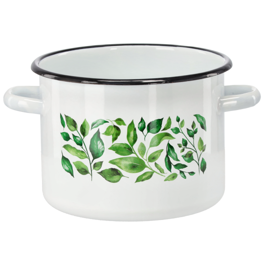 Zománcozott fazék Fikus 4,5 l – 20 cm, fehér