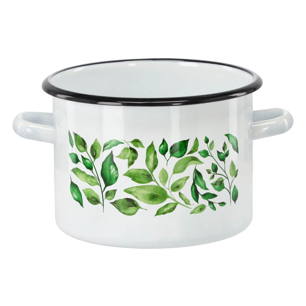 Zománcozott fazék Fikus 3 l – 18 cm, fehér