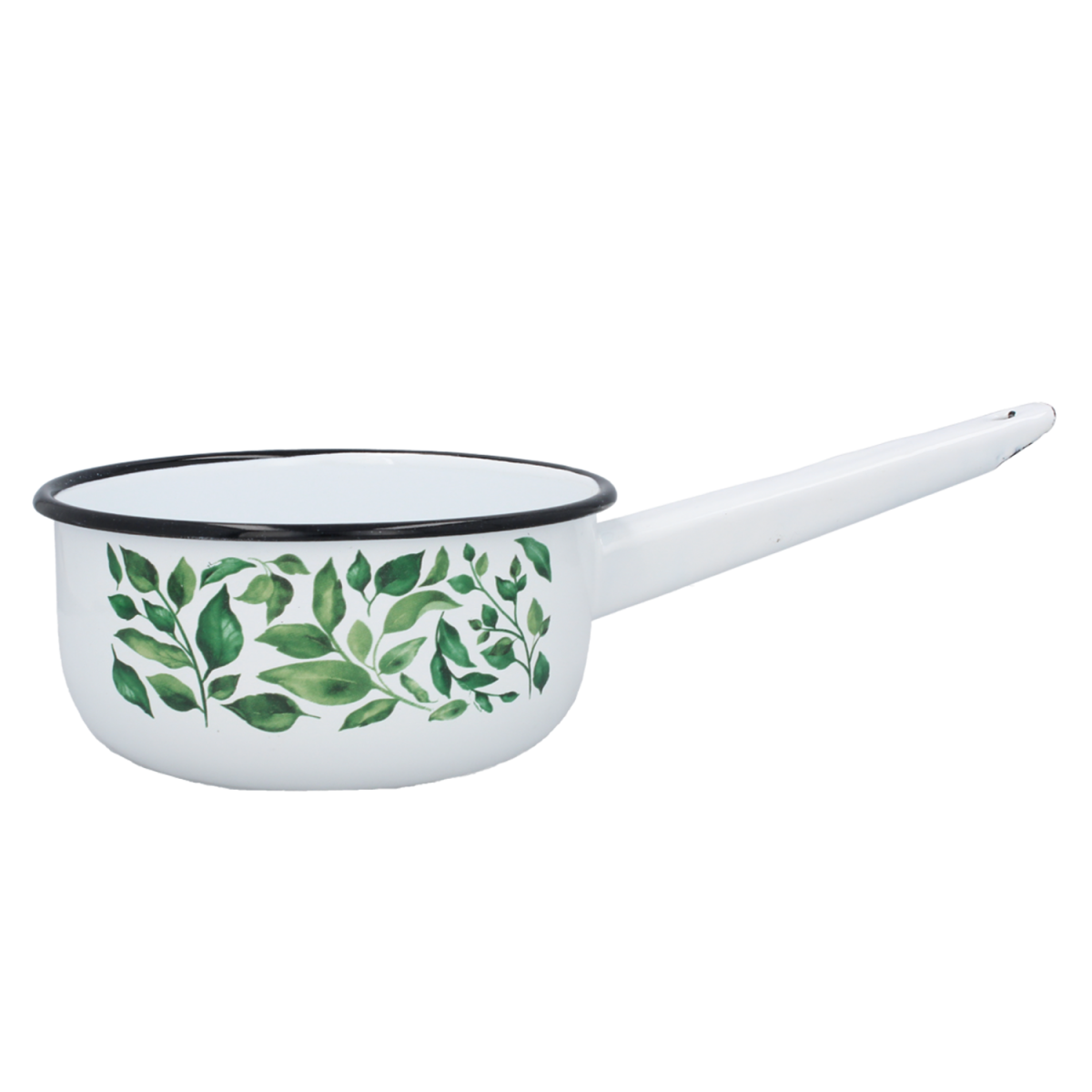 Zománcozott Fikus lábas fogantyúval 1,5 l – 16 cm, fehér