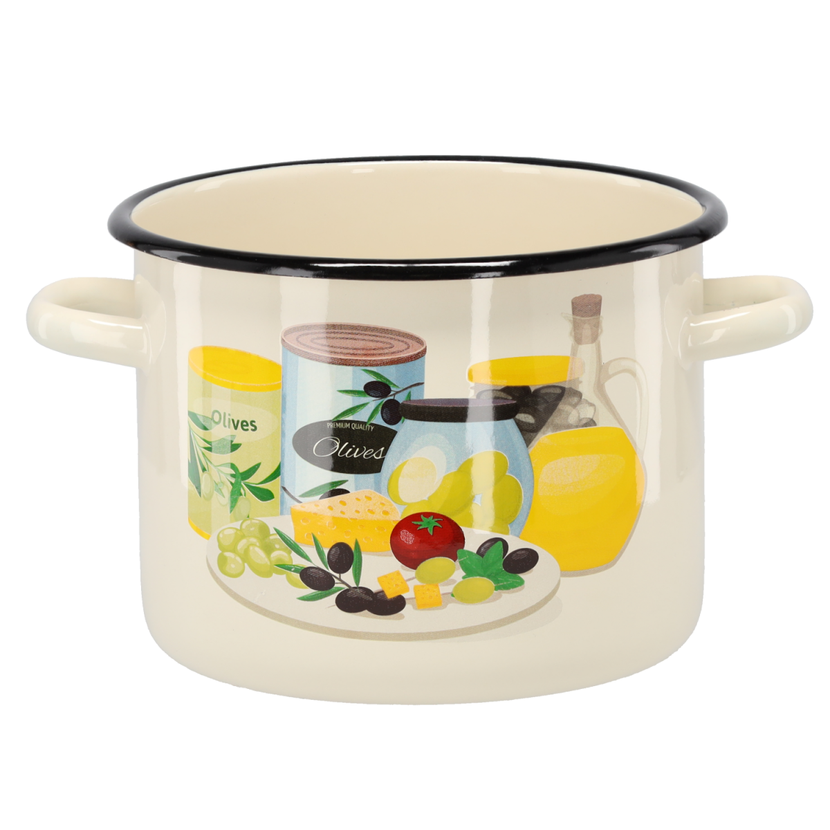 Zománcozott fazék Olajfa 4,5 l – 20 cm, krémszínű