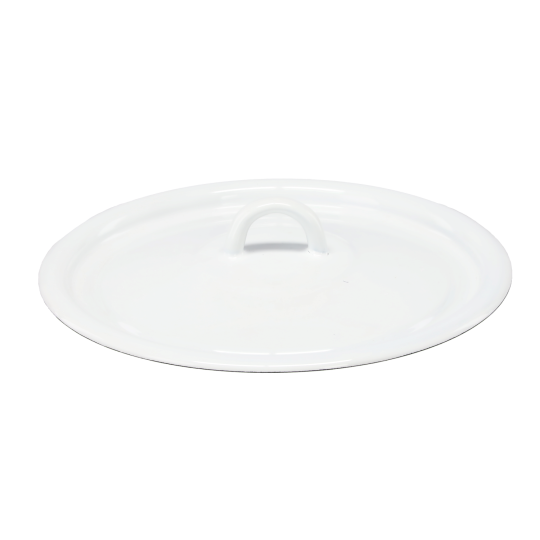 20 cm-es fehér zománcozott fedő