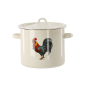 Zománcozott fazék Kakas 7 l – 22 cm, krémszínű