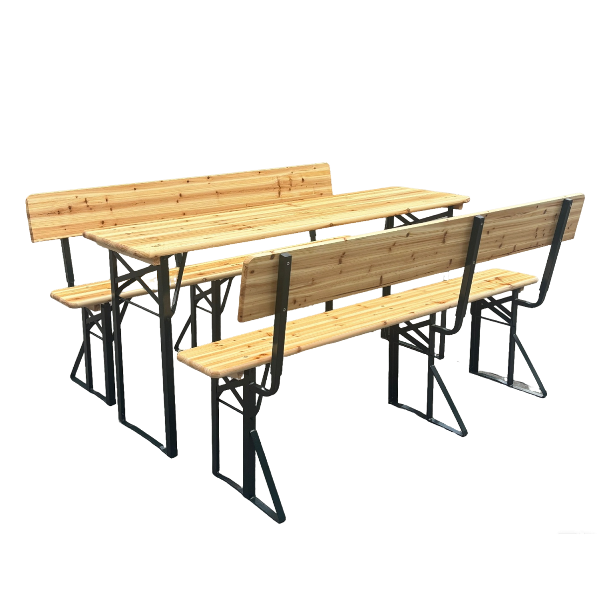 Kerti sörpad-garnitúra háttámlával – asztal 170 cm + 2 pad
