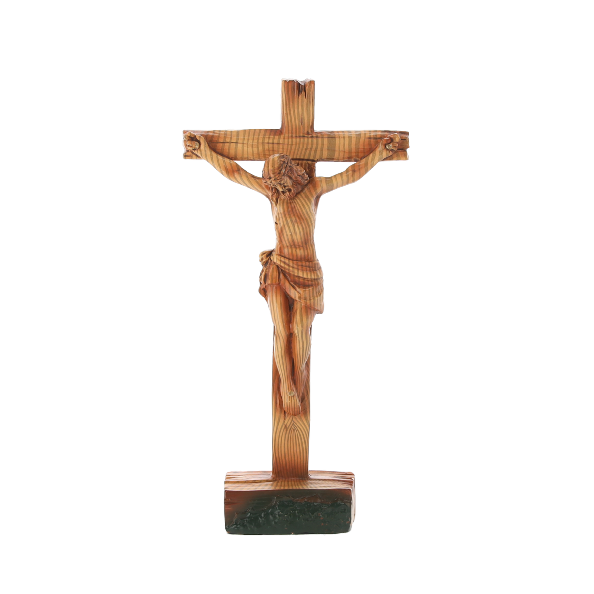 Álló kereszt Jézus alakjával 11 × 4,8 × 21,5 cm, polireszin
