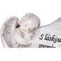 Napelemes sírdísz MagicHome angyal kereszttel 20,5 × 11 × 11 cm, poliresin