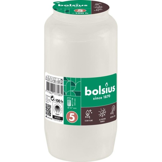 Kahanchoz való olajbetét Bolsius 100 óra, 317 g, 67 × 140 mm, fehér - 24 db/csomag