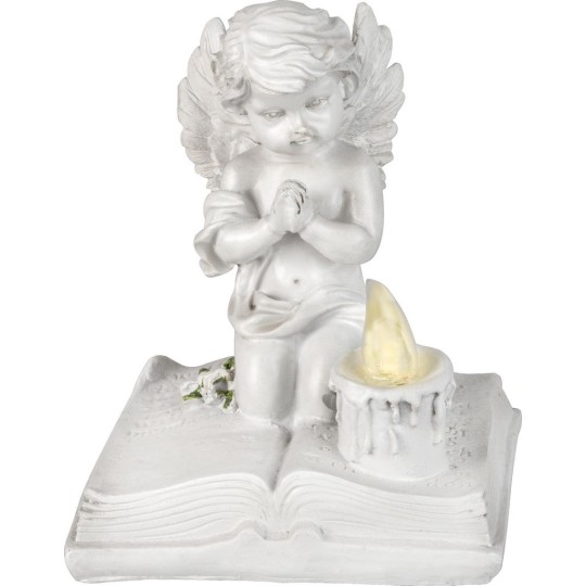 LED sírdísz MagicHome imádkozó angyalka a könyvön 13,5 cm