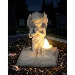 LED sírdísz MagicHome imádkozó angyalka a könyvön 13,5 cm