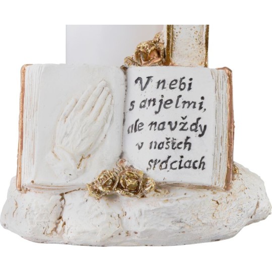 LED sírdísz MagicHome kereszt gyertyával 18 cm