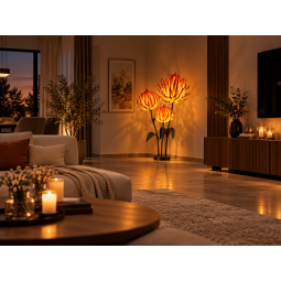 LED virágdísz Articsóka 1,5 m - 3 virág