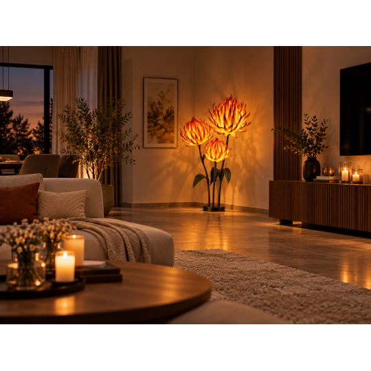 LED virágdísz Articsóka 1,5 m - 3 virág