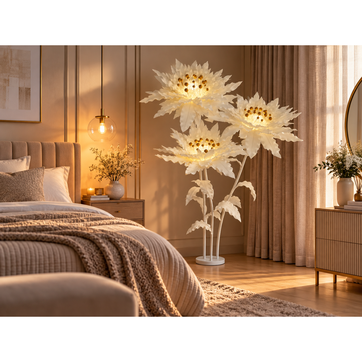 LED virágdísz Csillagvirág 2,1 m - 3 virág