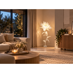 LED virágdísz Csillagvirág 1,5 m, fehér