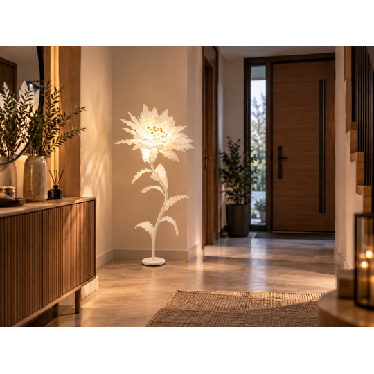 LED virágdísz Csillagvirág 1,5 m, fehér