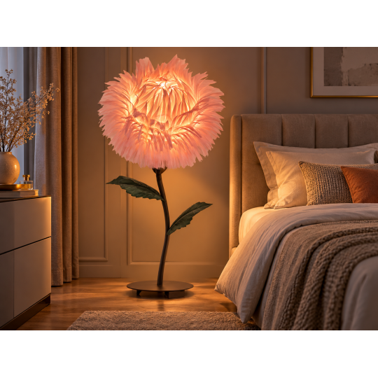 LED virágdekoráció Tűs krizantém 1,5 m