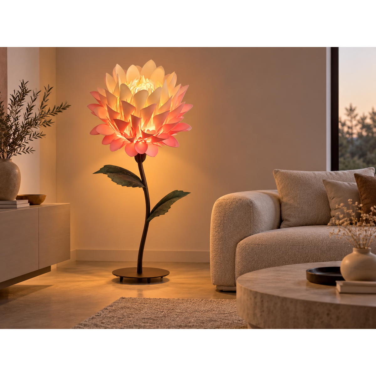 LED virágdekoráció Protea 1,5 m