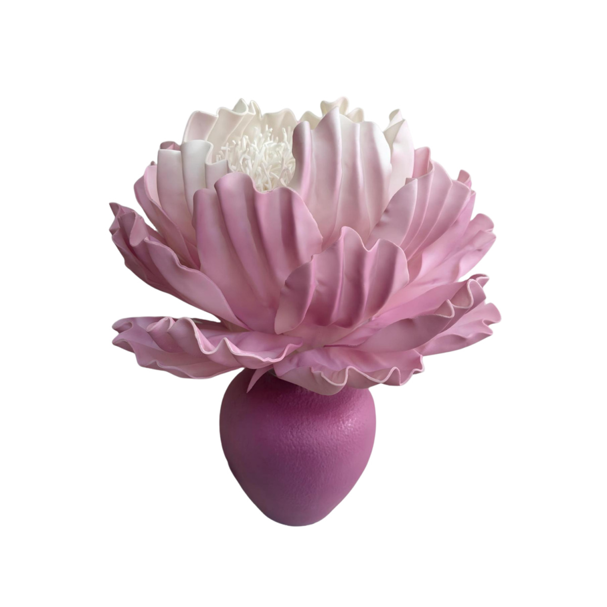 LED virágdekoráció Bazsarózsa cserépben 45 × 35 cm
