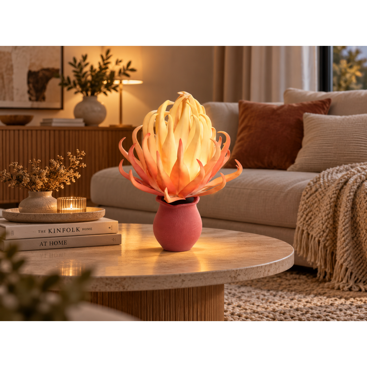 LED dekoráció Aloe vera cserépben 45 × 25 cm