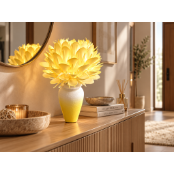 LED virágdekoráció Királyi protea cserépben 45 × 25 cm