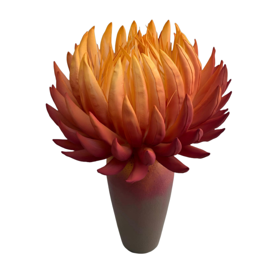 LED virágdekoráció Tüzes virág cserépben 65 × 40 cm