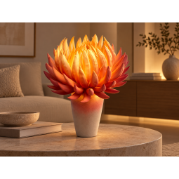 LED virágdekoráció Tüzes virág cserépben 65 × 40 cm