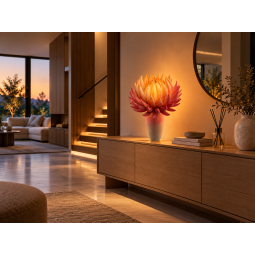 LED virágdekoráció Tüzes virág cserépben 65 × 40 cm