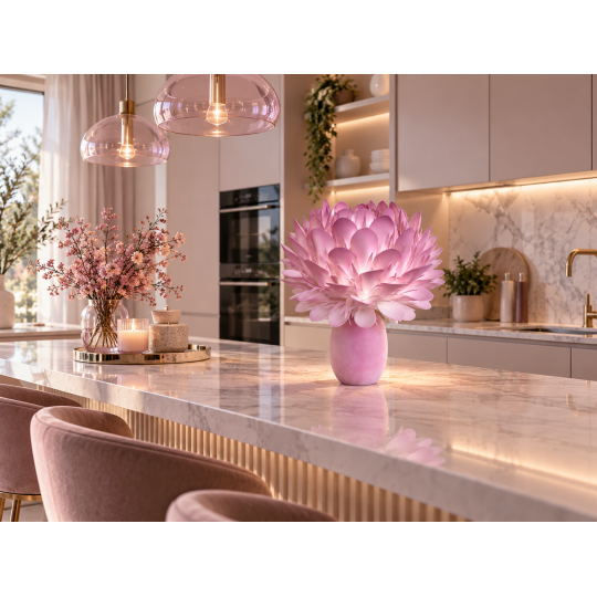 LED virágdísz Királyi protea cserépben 46 × 30 cm