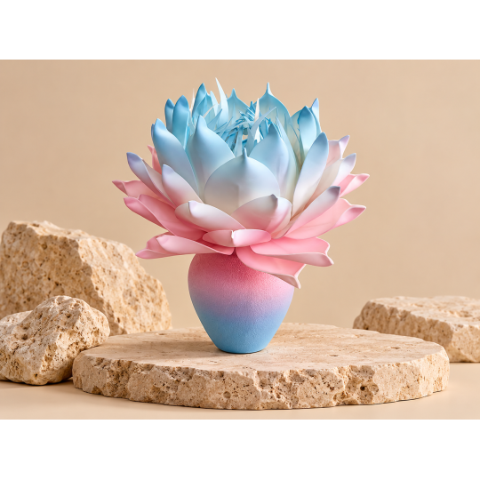 LED virágdísz Magnólia cserépben 55 × 35 cm