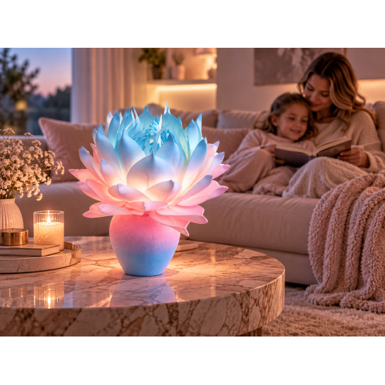 LED virágdísz Magnólia cserépben 55 × 35 cm