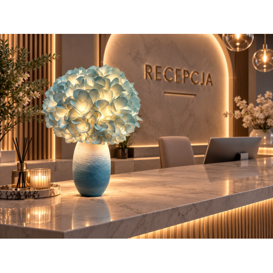 LED virágdekoráció hortenzia cserépben 50 × 25 cm