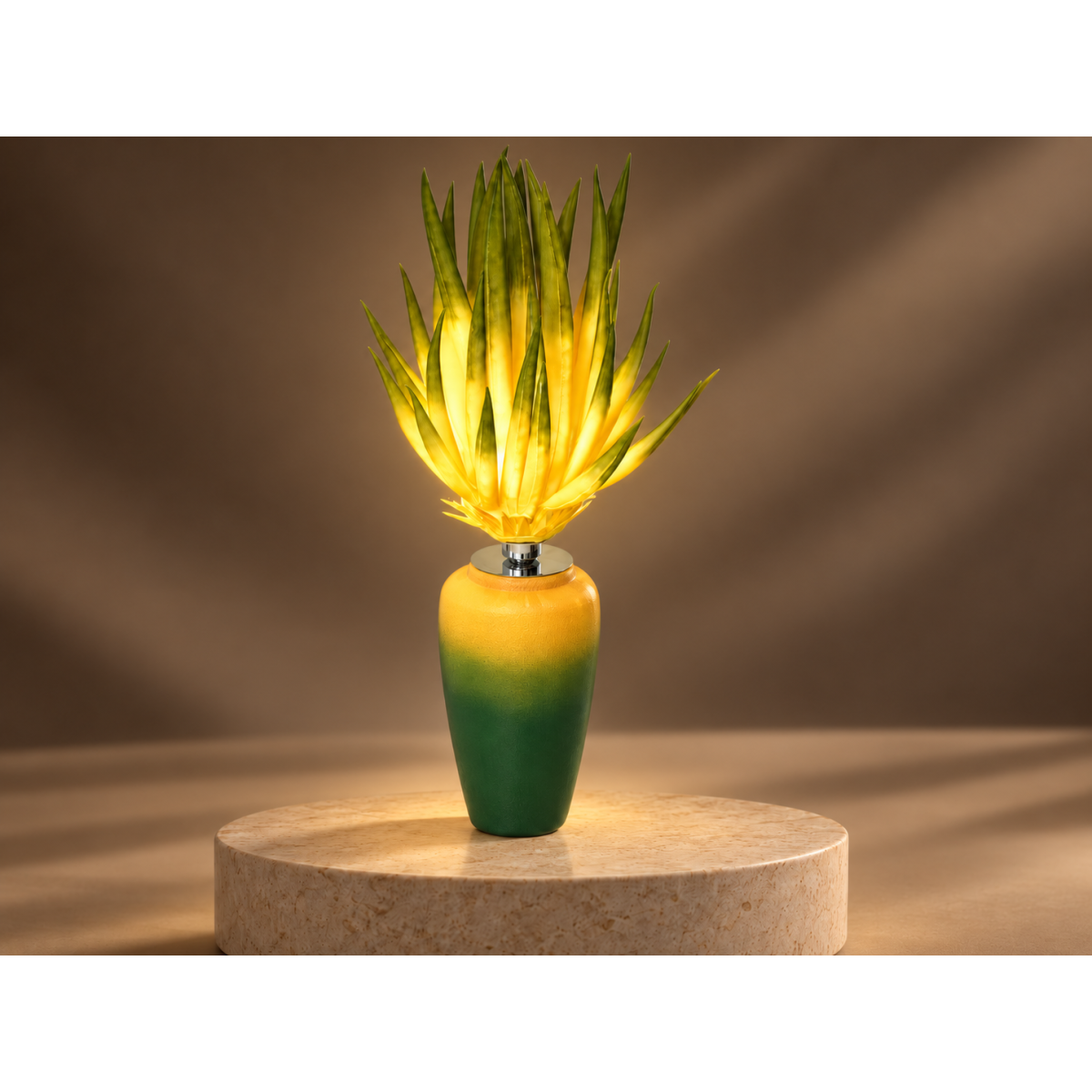 LED dekoráció Aloe vera virágcserépben 80 × 40 cm