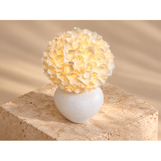 LED virágdekoráció Hortenzia cserépben 55 × 35 cm