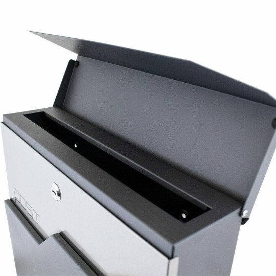 Modern postaláda szürke színben