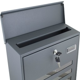 Kulccsal zárható sötétszürke postaláda