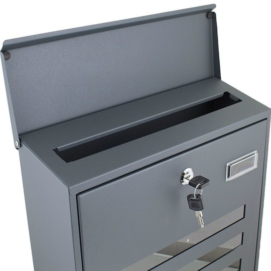 Kulccsal zárható sötétszürke postaláda