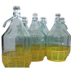 Borhoz való demizsonok, 6 darabos készlet, 5 l, mechanikus nyitással