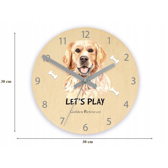 Kiváló minőségű gyermek falióra golden retrieverrel